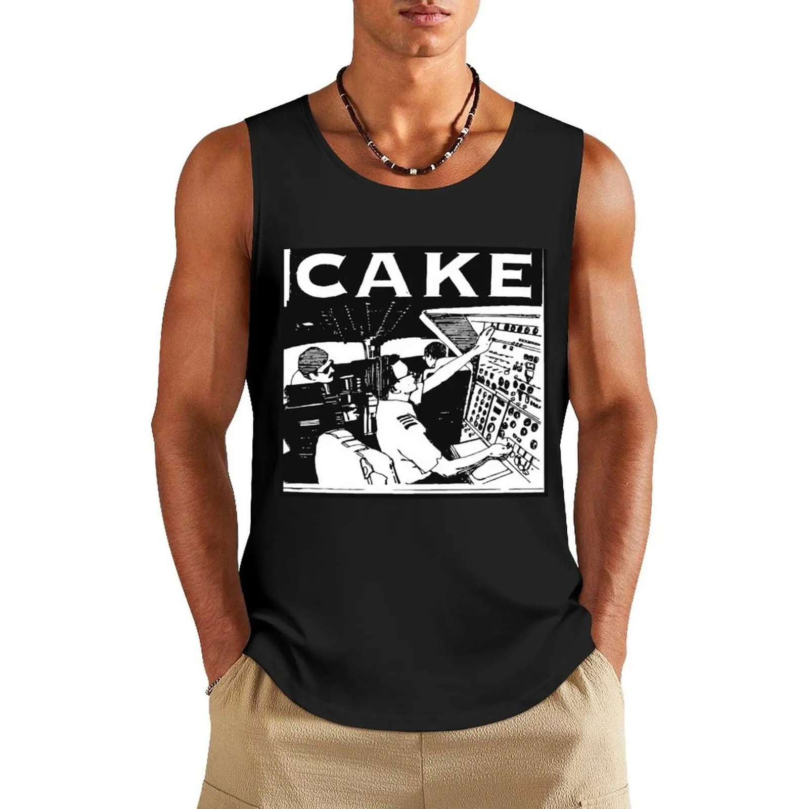 

cake band music(2) Tank Top Men's summer vest Sleeveless T-shirt singlet for men