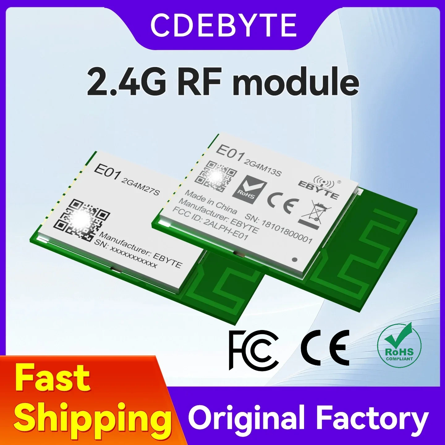 PA+LNA nRF24L01P 2.4GHz Modul Transmitter RF Nirkabel Remote CDEBYTE Seri E01 Perlindungan ESD 27dBm 5KM DIP IoT Rumah Pintar