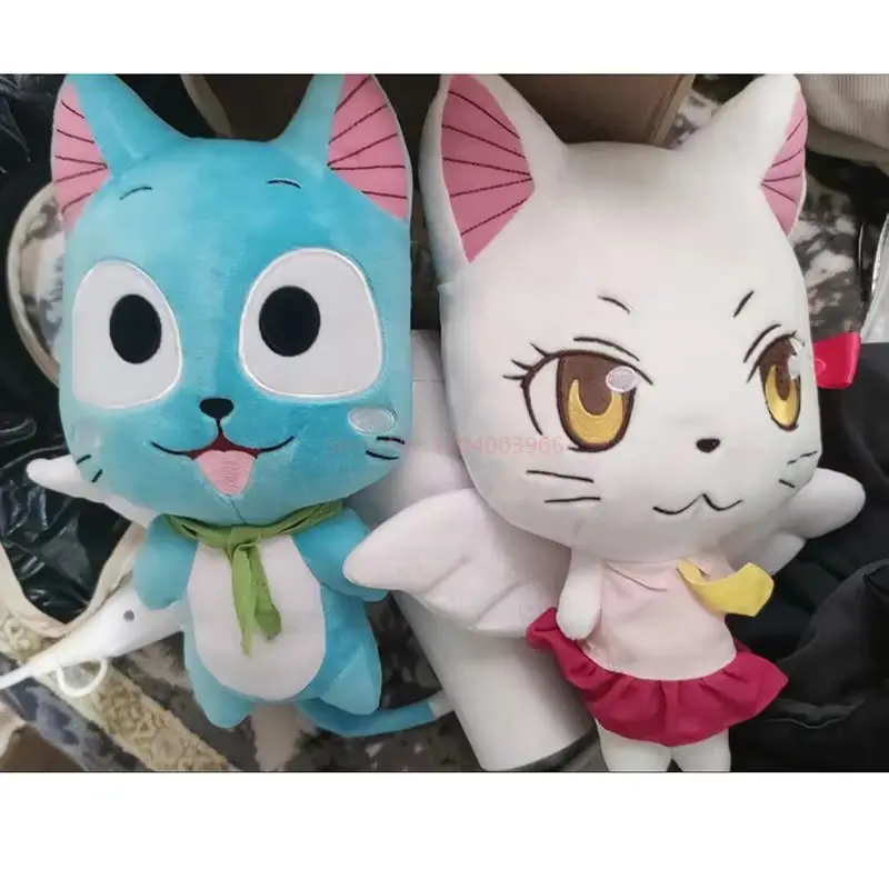 30cm dos desenhos animados fada cauda brinquedo de pelúcia kawaii feliz gato azul brinquedo de pelúcia boneca modelo sofá travesseiro brinquedo presente das crianças
