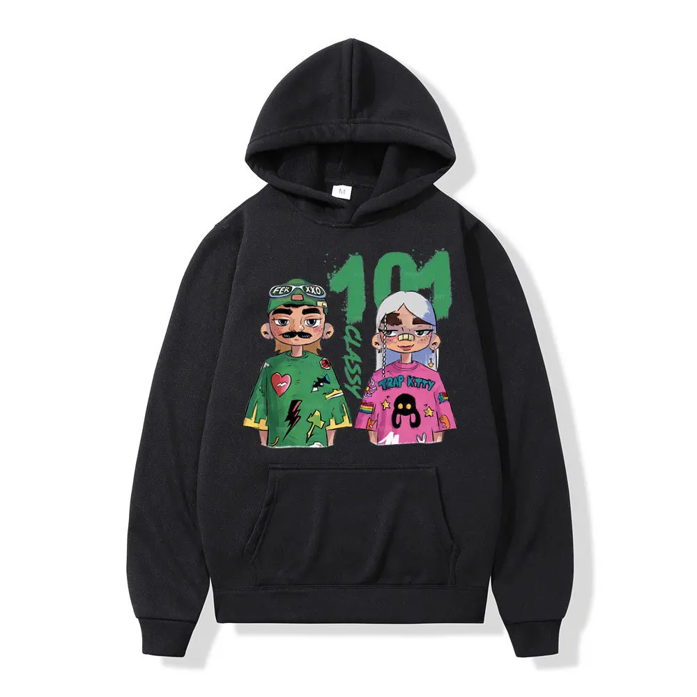 

Осенняя бархатная толстовка с капюшоном в стиле рэпер Feid and Young Miko Art для мужчин и женщин, уличная мода, дизайн, пуловер, одежда