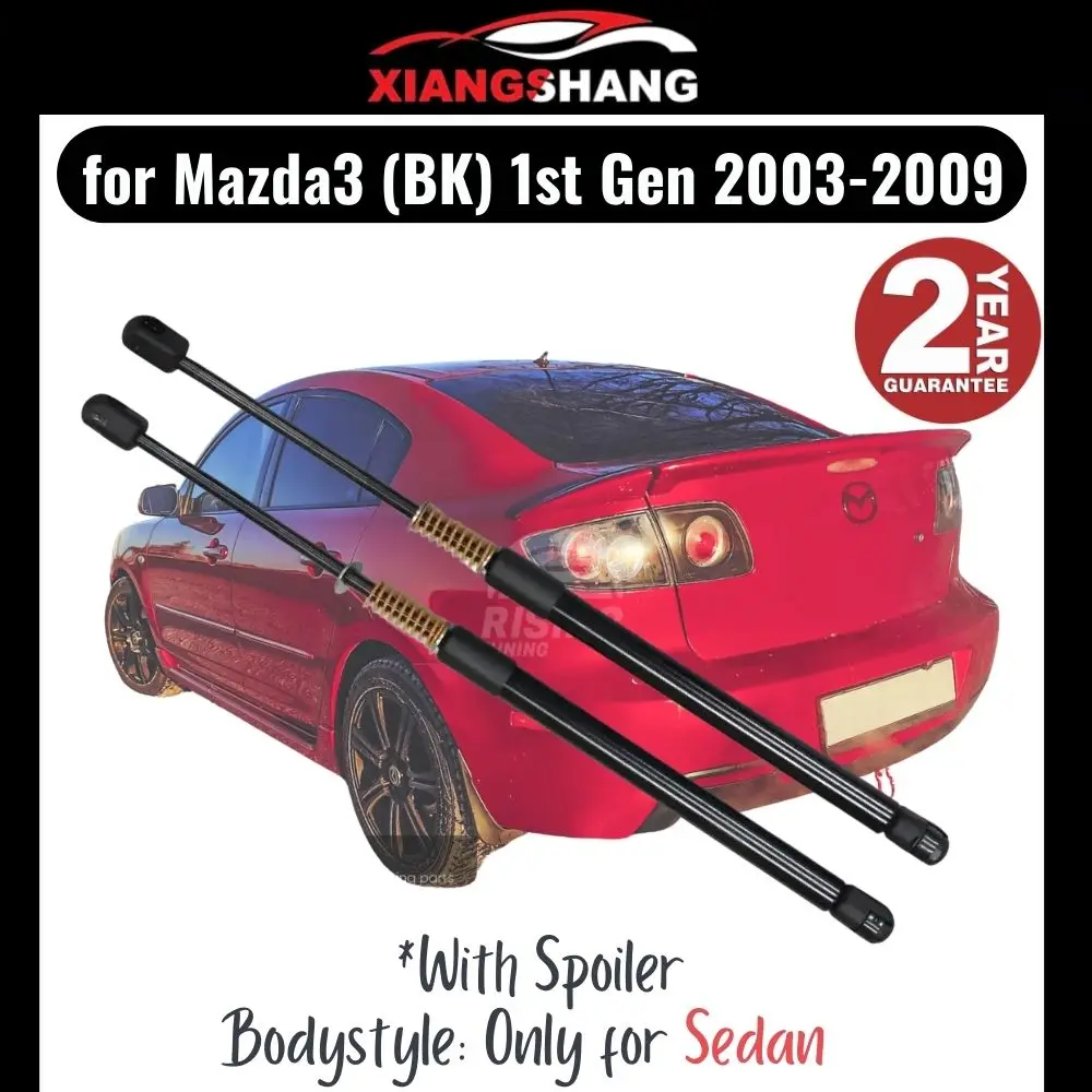 

2pcs Rear Tailgate Damper for Mazda3 (BK) 1st Gen Sedan With Spoiler 2003-2009 WITH SPRING Trunk Boot Gas Charged Gas Struts