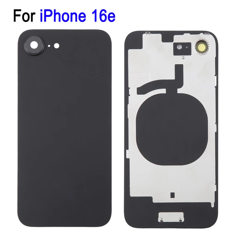 

16e Стеклянная задняя крышка аккумулятора для iPhone 16e 6.1'' 2025 задняя крышка телефона с крышкой объектива камеры, запасная часть для ремонта