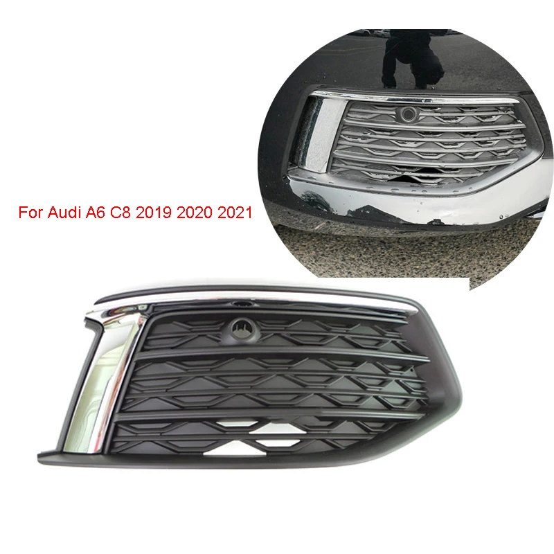 

Auto Front Lower Bumper Fog Light Grille Grill Cover Replacement For Audi A6 C8 2019 2020 2021 4KD807647 4KD807648