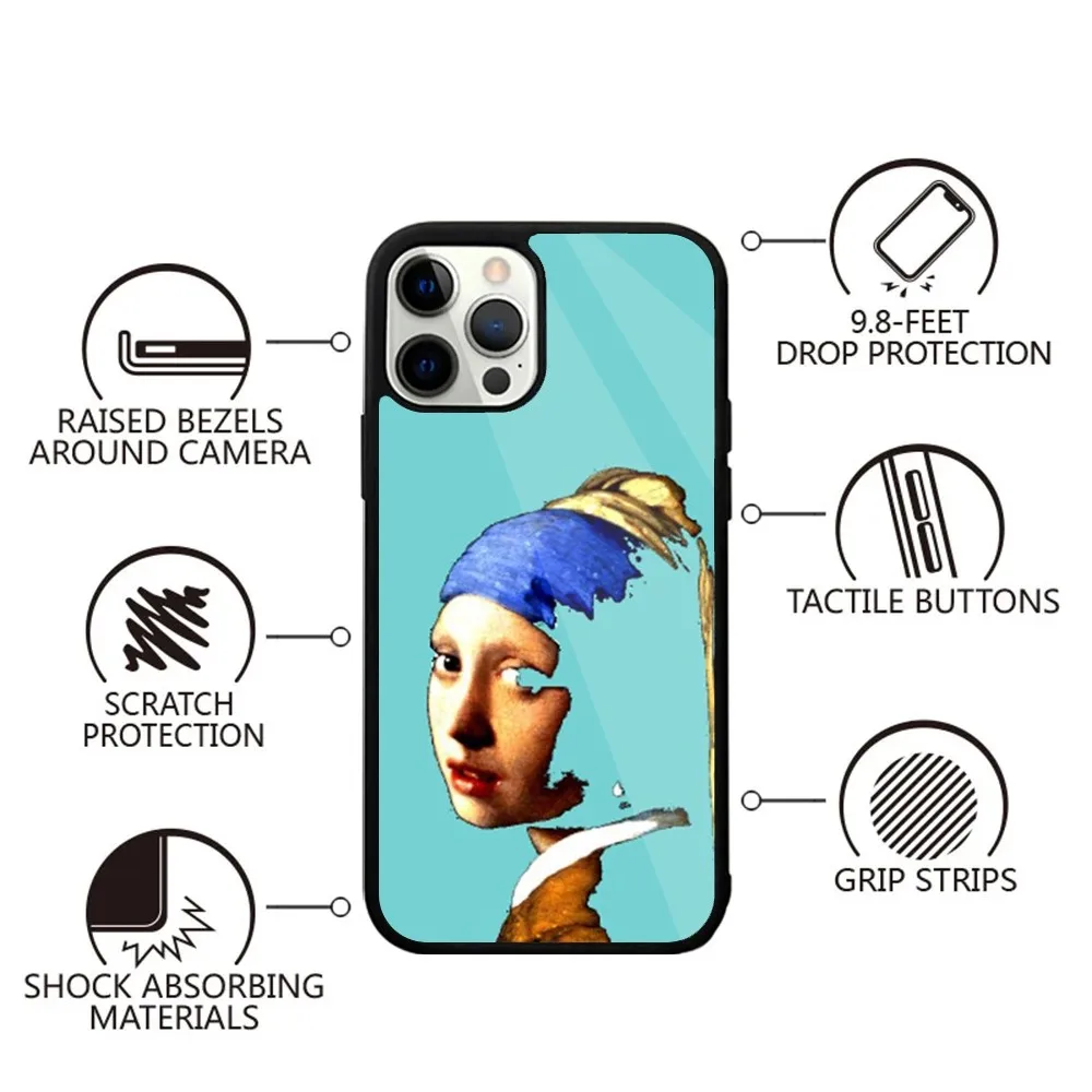 Girl With A Pearl Earring Phone Case Strong Magnetic For IPhone 15,14,13,Pro,Max,Plus,11,12,Mini For Magsafe Wireless Charging