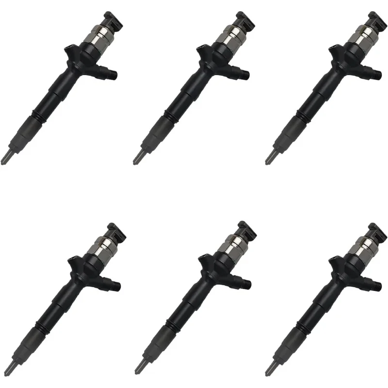 6 pcs Fuel Injector 095000-738 #095000738 #095000 738 #095000-7761 Compatible with Toyota Hiace Hilux 2KD-FTV 2.5D Engine