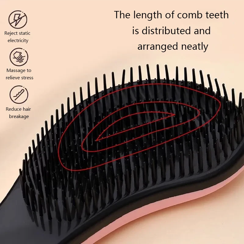 CALIYI Mango Smooth Hair Comb Brush TT Comb Professional Massage Brush Paddle Detangling Brush for Wet Dry Curly Thick Hair