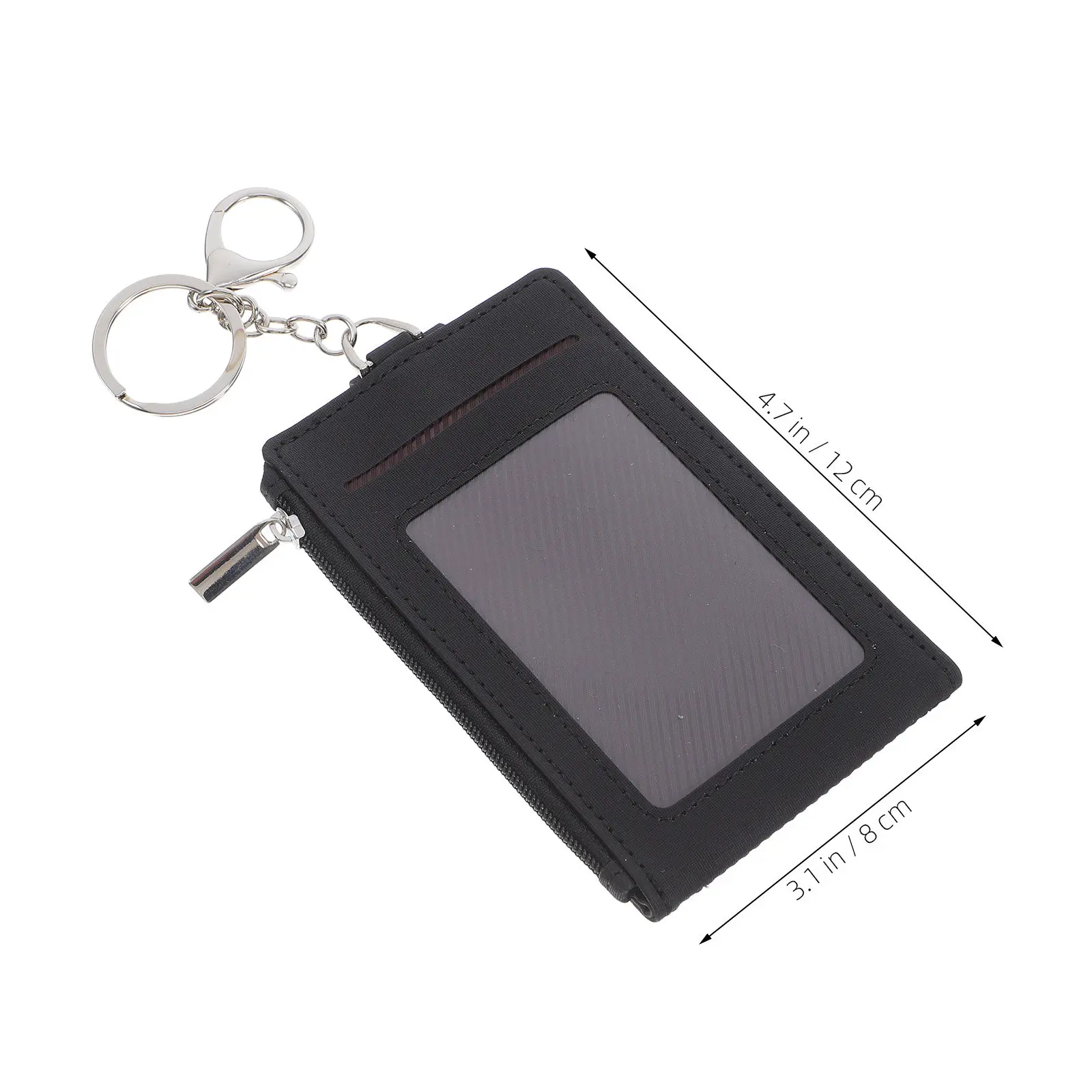 Card Holder Keychain PU Material Waterproof Business Card Id Badge Case Work Pass Wallet Key Chain with Wallet