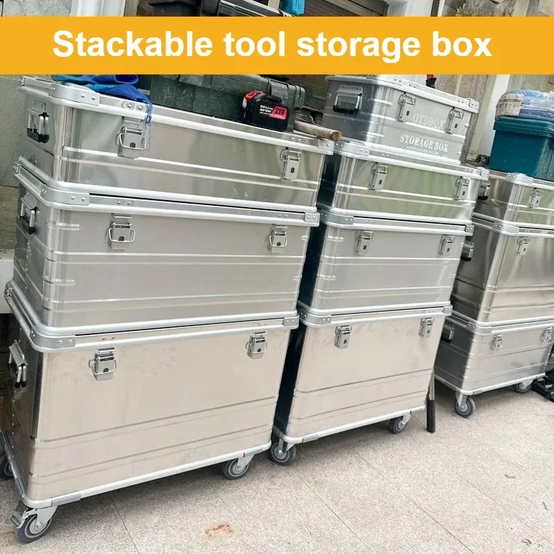 Aluminum Alloy Tool Box Stackable Tool Storage Boxes Multifunctional Handheld Organizer Box Mechanical Workshop Hard Tools Boxes
