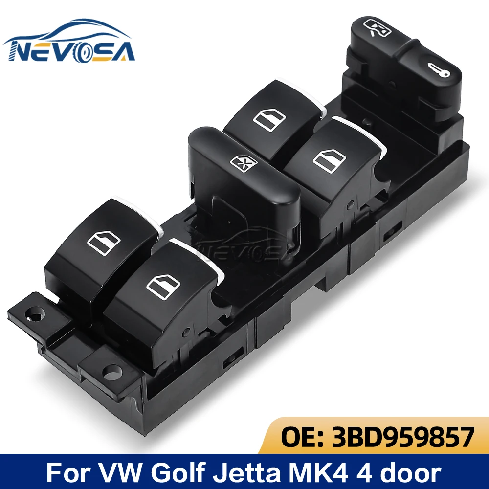 NEVOSA For VW 1999 2000-2004 GTI Golf 4 Jetta MK4 BORA BEETLE Passat B5 B5.5 Window Control Switch Button 3BD 959 857 3BD959857