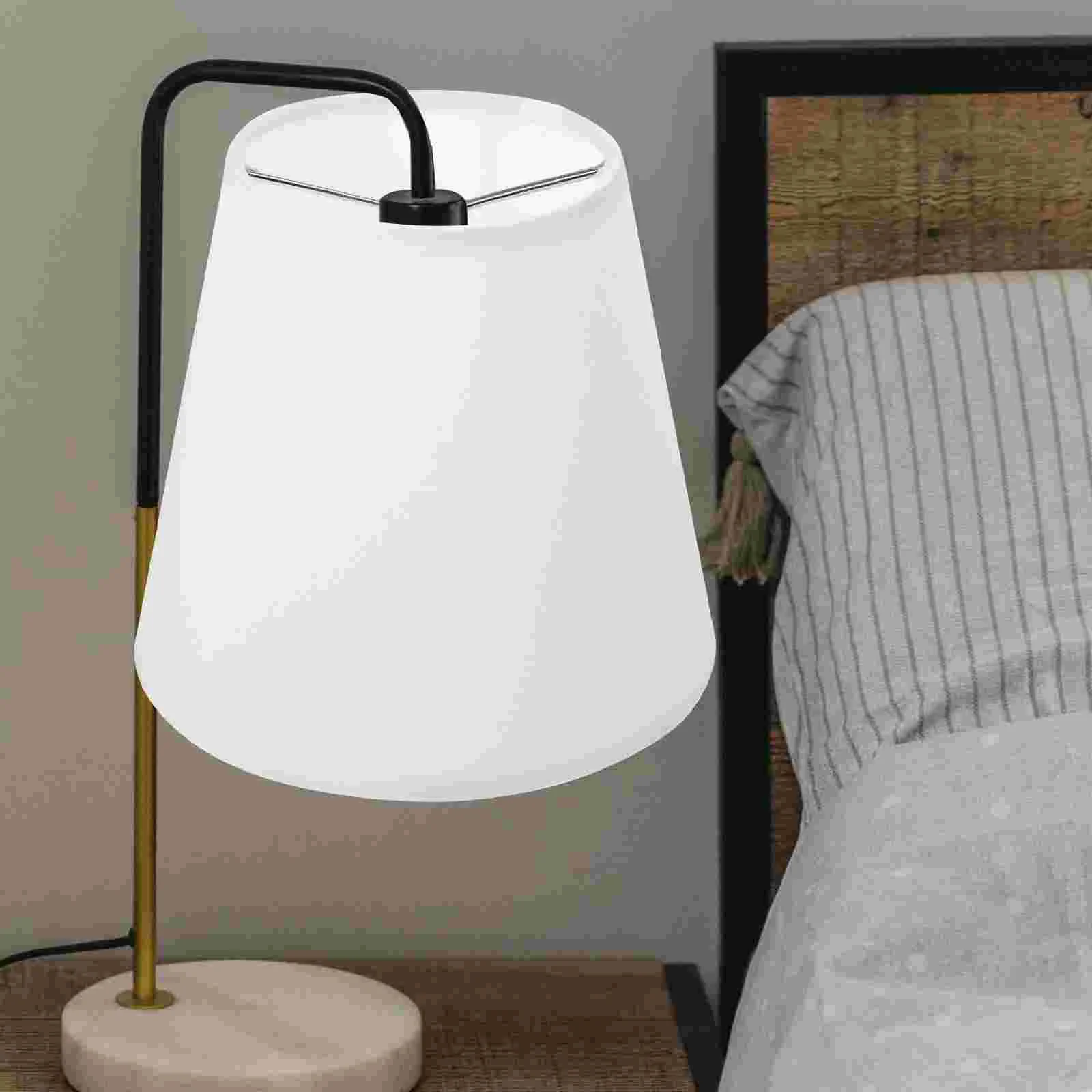 Small Nightstand Light Bulbs Fabric Lampshade Wear-resistant Linen Compact Supply Cloth Clip European Style White Nurse