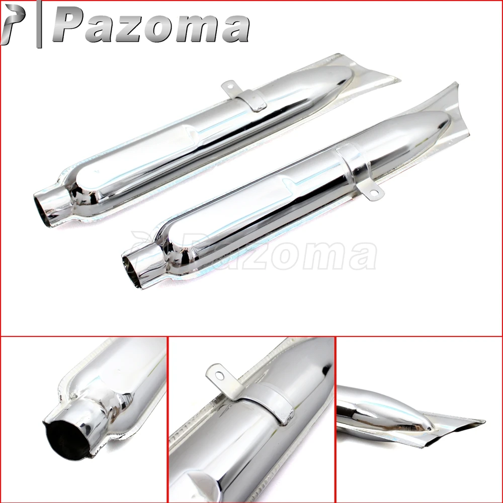 Motorcycle Chrome Retro 750cc Fishtail Exhaust Mufflers Pipes 24HP 32HP For BMW K750 M1 M72 R71 R12 CJ Dnepr MT12 Ural Motorbike