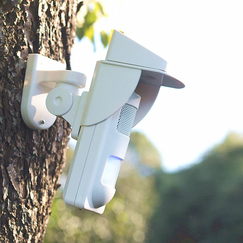Outdoor PIR Motion Sensor Wireless Safety Alarm Remote Keyfob Arm Disarm Solar Siren Pet Immunity IP-65 Waterproof Detector