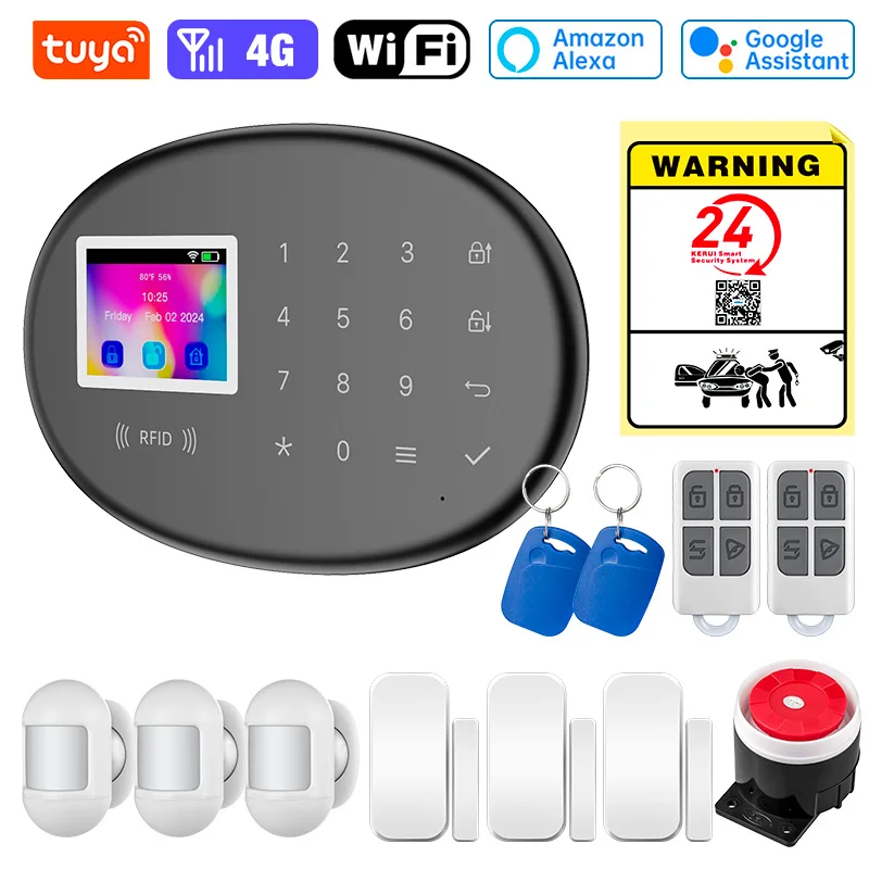 

Tuya Smart WiFi GSM 4G Домашняя сигнализация Панель сигнализации Противоугонная сигнализация для домашней безопасности Беспроводной датчик движения