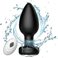 10 modes of anal vibrator made of silicone material, black, ultra-high frequency, USB connection, remote control, 10 modes of fr