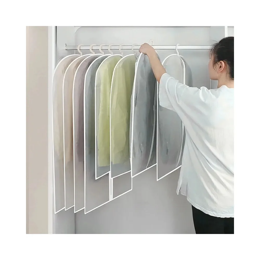 

5-Pack Heavy Duty Clear PEVA Clothes Storage Bags – Foldable Cold-Resistant Covers for Suits, Dresses & Coats
