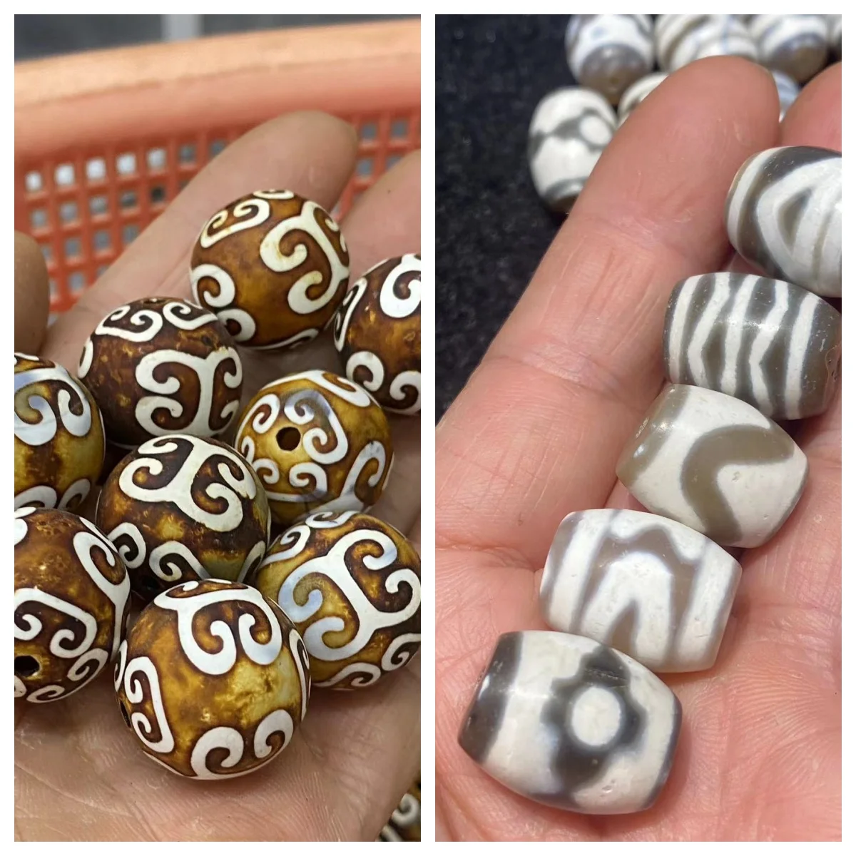 100pcs/lot Limited time discounts Premium variety Ethnic style Weathering of old material Tibetan agate dzi beads wholesale