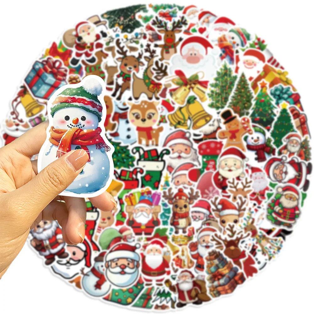 10/30/50/100Pcs Christmas Santa Claus Deco Graffiti Stickers For Cup Diary Laptop Luggage Wall Book Decals Aesthetic Sticker