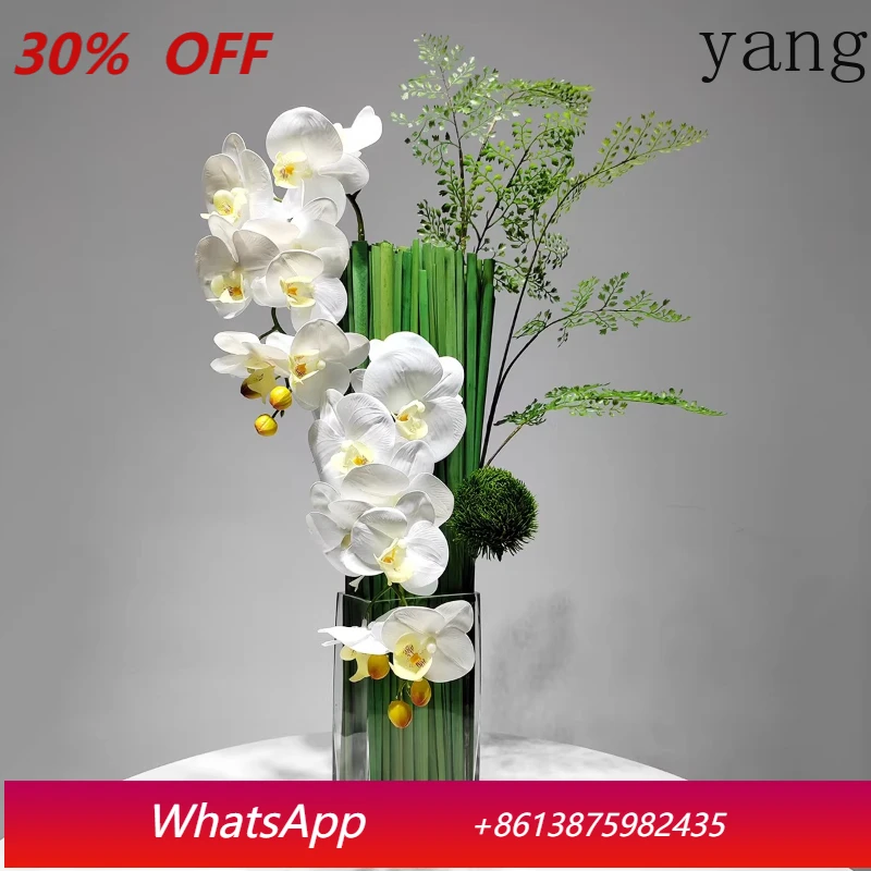 

LTT New Chinese Simulation Plant Bonsai Living Room TV Cabinet Phalaenopsis False Flower Decoration
