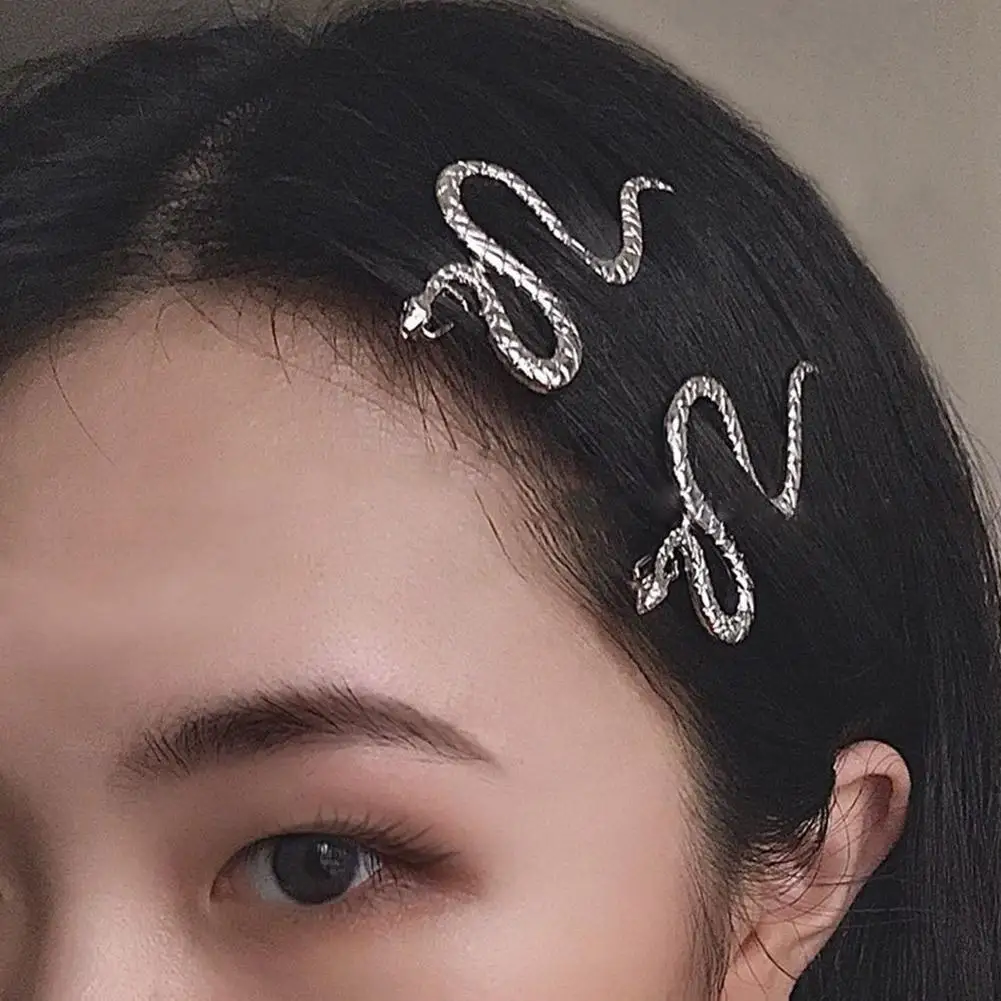 Creative Snake Hairpins For Woman Gold/Silver Color Metal Snake Hair Fringe Decoration Woman's Novelty Headwear Girl's Hairpin