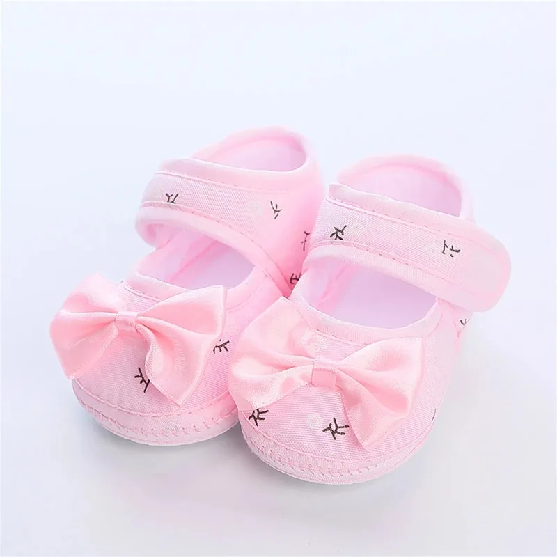 Baby Girl Shoes Newborn Baby Girls Sock Shoes Anti-Slip Soft Sole First Walkers Toddler Kids Cotton Baptism Shoes 3 6 9 Months