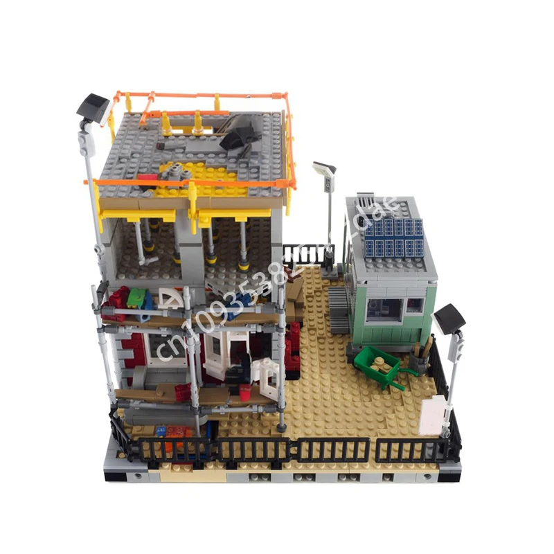 1637PCS MOC Modular Construction Site Street View Model Building Block Diy Creative Assembly Educational Bricks Toys Kid Gift