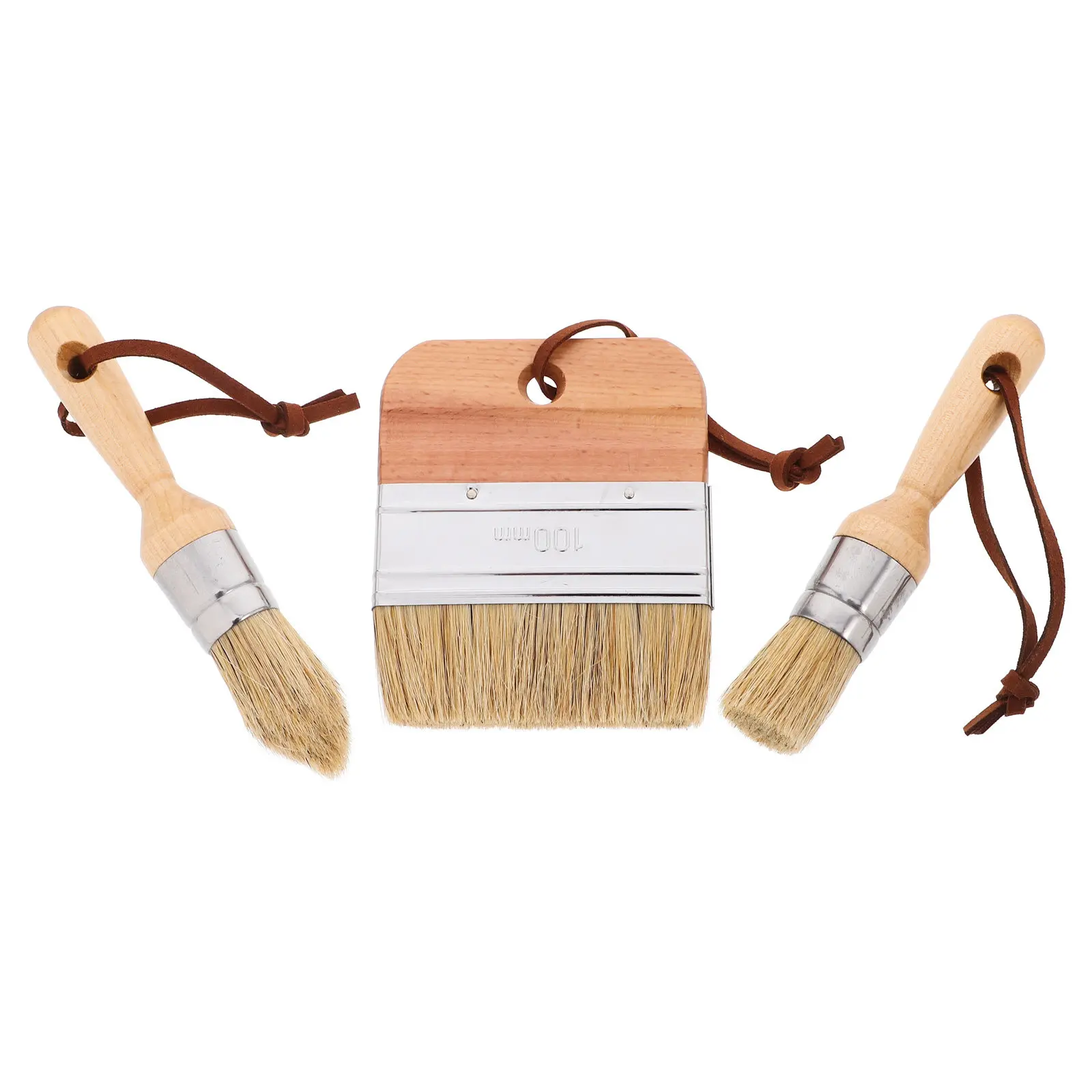 

Набор из 3 многофункциональных кистей для рисования: натуральное дерево, износостойкая щетина, удобная ручка для творчества и домашнего использования