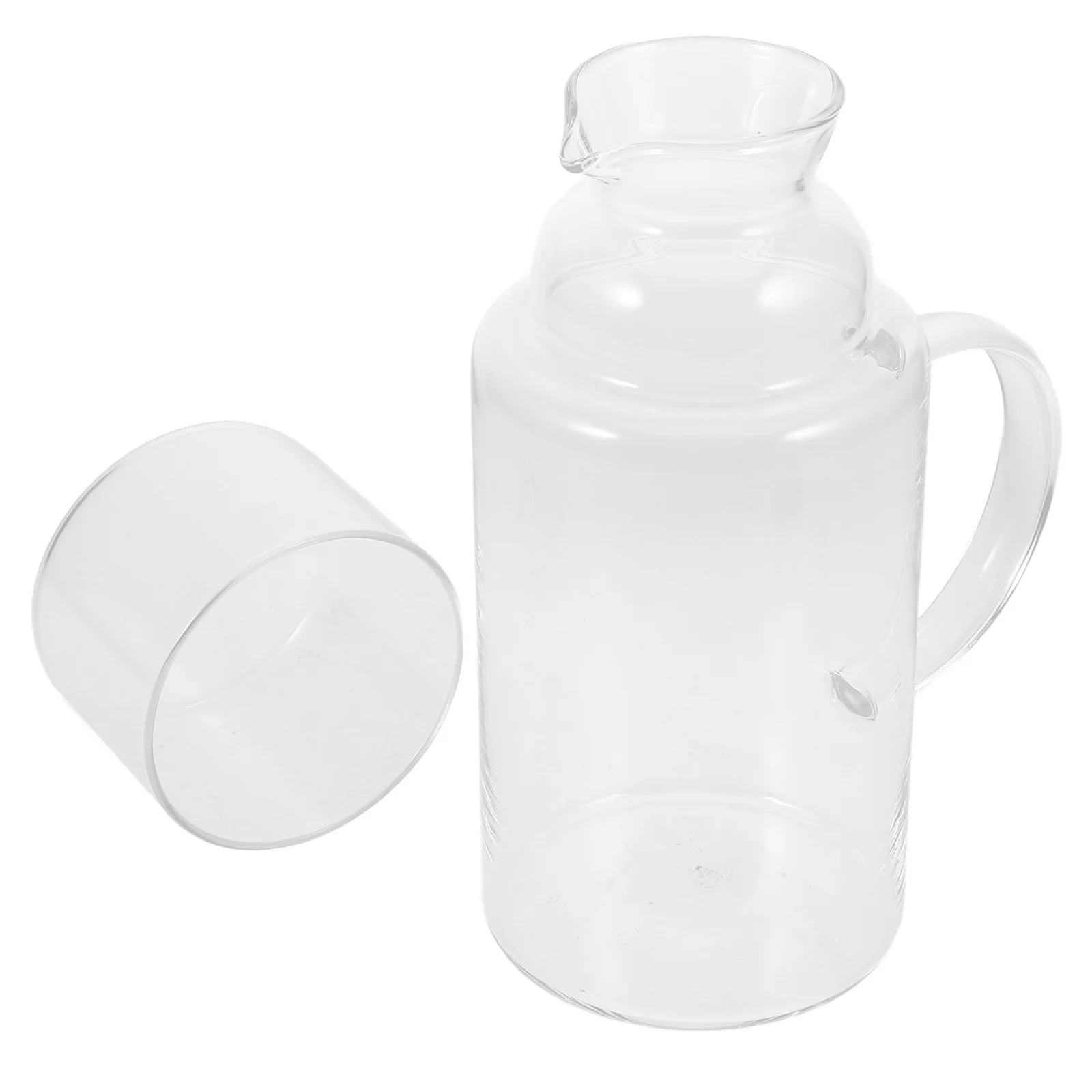 1 conjunto de jarro de vidro resistente ao calor, grande capacidade, design elegante, jarro de água fria, chá, suco, bebidas, recipiente de água transparente