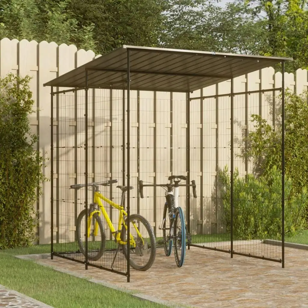 Durable Black Steel Bicycle Shed 74.8x74.8x87.4 cm - Outdoor Bike Storage Solution