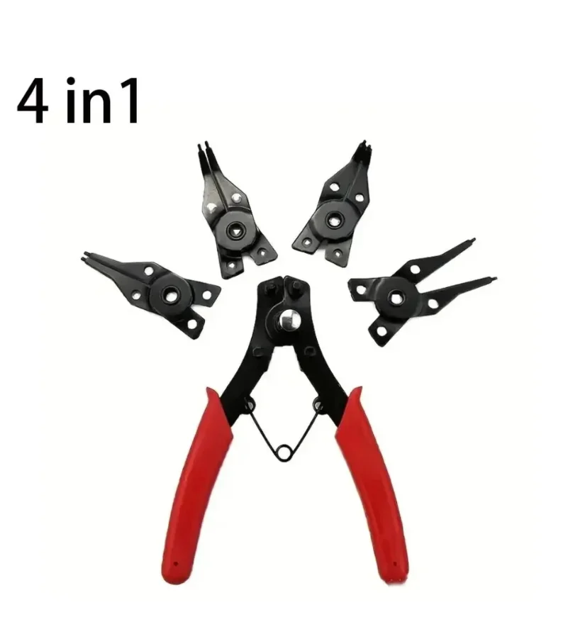 

4-In-1 Circlip Pliers Set Snap Ring Pliers Multi Crimp Removable Plier Head Retaining Circlip Pliers Hand Tools Multifunctional