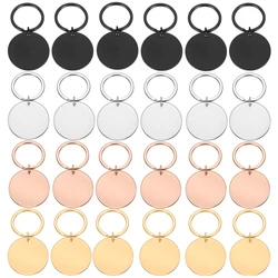 20pcs/Lot Stainless Steel Round Dog Tag 20mm 25mm 30mm Blanks Pendants For Necklaces Custom DIY Jewelry Keychain Wholesale