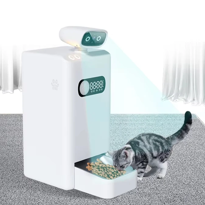 

Smart Automatic Cat Dog Food Feeder Dispenser with 4K Camera Stainless Steel Bowl and AI Health Diagnose Detection Function