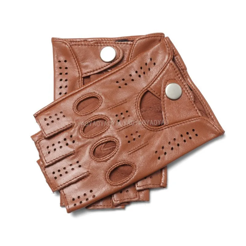 

Высококачественные перчатки из натуральной кожи, мужские перчатки из козьей кожи для вождения, летние дышащие тонкие мужские перчатки без подкладки для фитнеса ST37