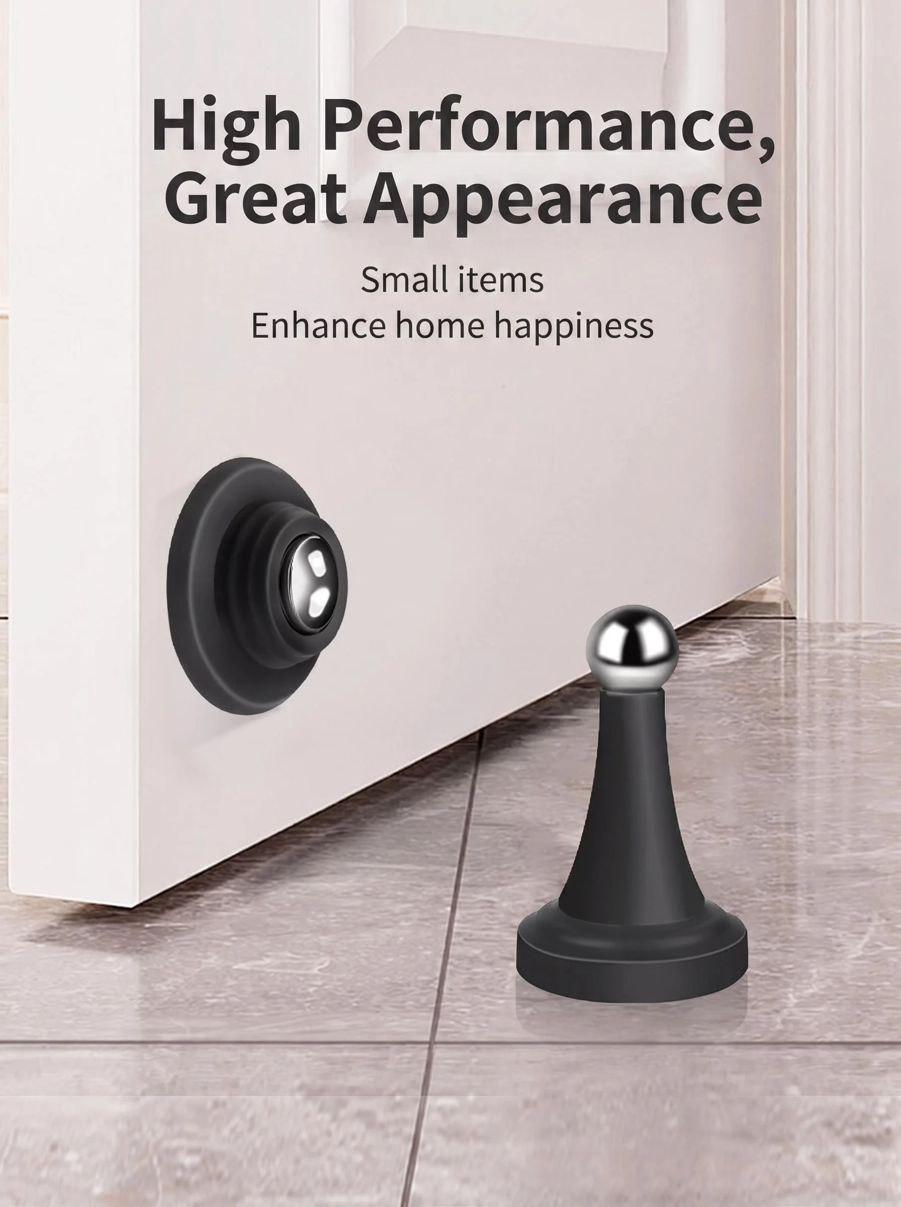 No‑Drill Magnetic Door Stopper, New Silicone Anti‑Collision Floor Door Catch, Strong Magnet Door Holder for Bathroom