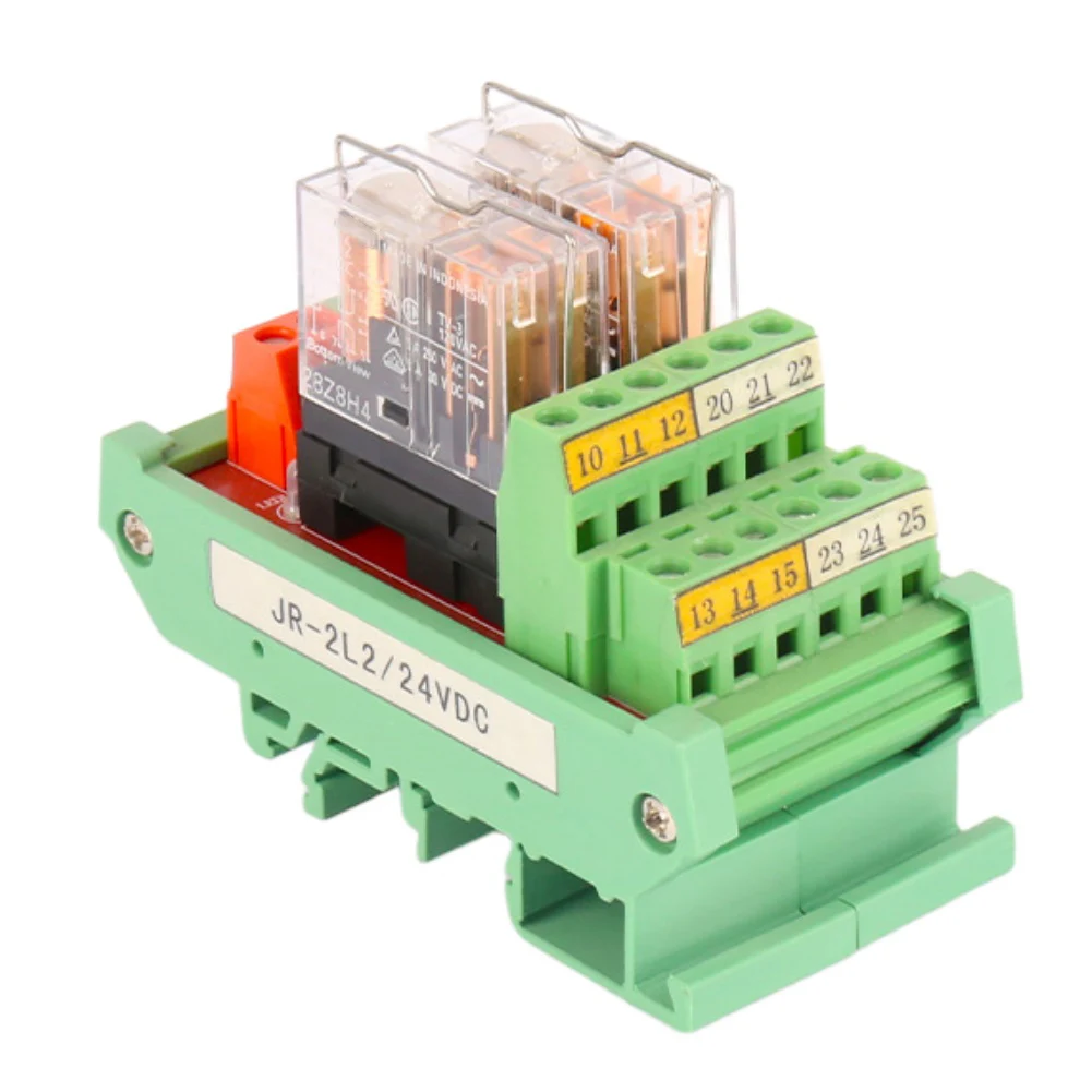 2-Channel Relay Module JR 2L2 DC24V Rated Voltage 2NO2NC Contact Type Pluggable G2R Relay NPN and PNP Signal Ready