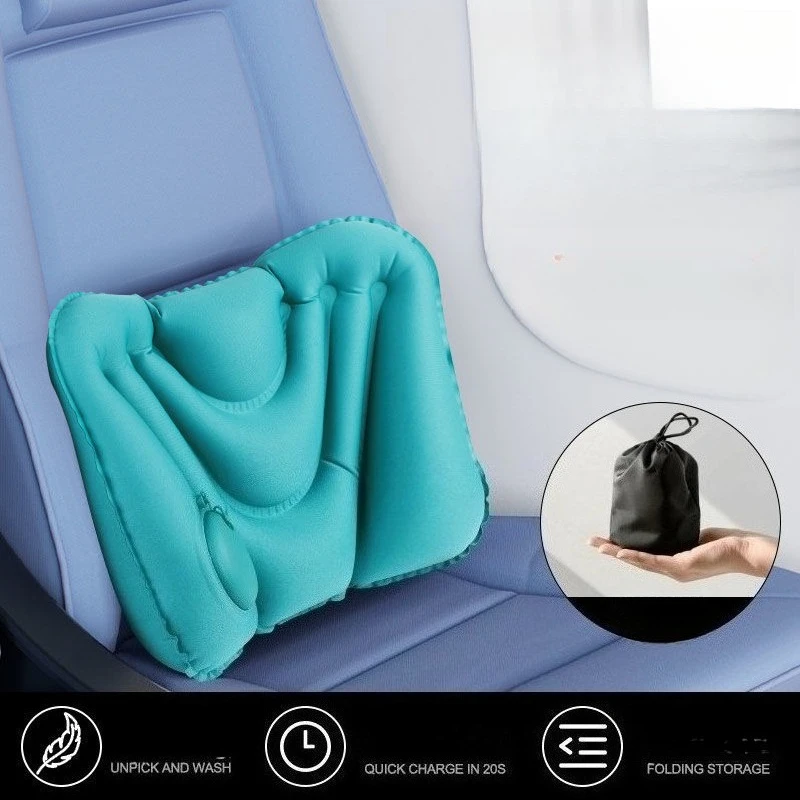 Waist Protection Inflatable Lumbar Pillow Ultralight Comfortable Seat Pads Inflatable Chair Waist Cushion for Home Office Car