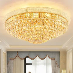 Modern Led Light Lustre Luxury Golden Crystal Pendant Chandelier Restaurant Bedroom Modest Ceiling Lamps for Room Home-appliance