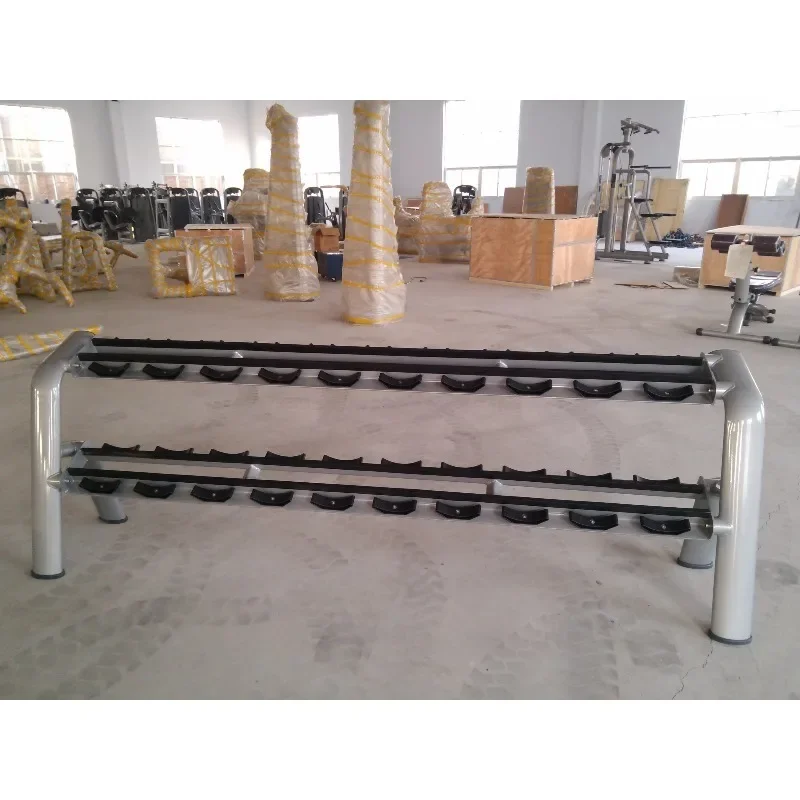 Horizontal Dumbbell Storage Rack With Safety Design 2-Tier Structure For Fixed Hex Dumbbells New Arrival