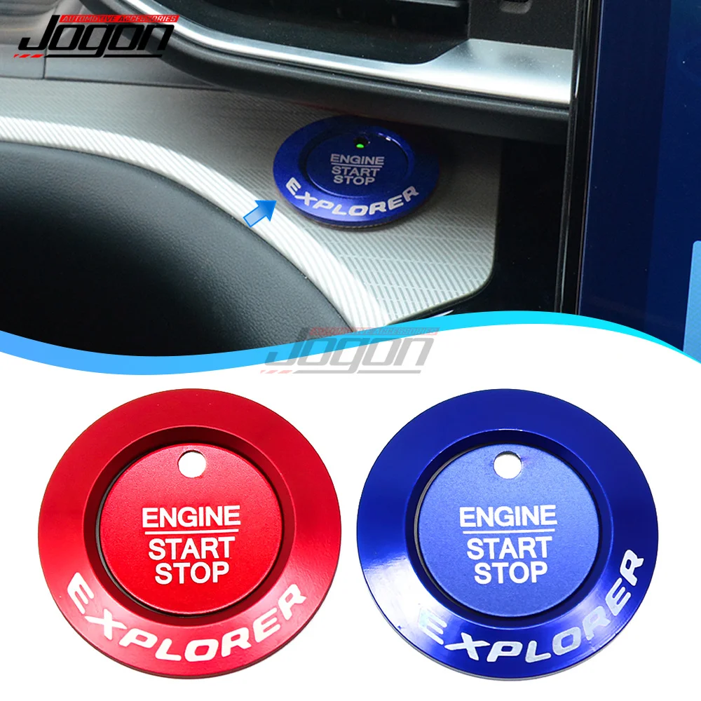 For Ford Explorer 2020 2021 2022 Accessories Car Ignition Engine Push Start Stop Button Switch Cover Cap Circle Cases Sticker