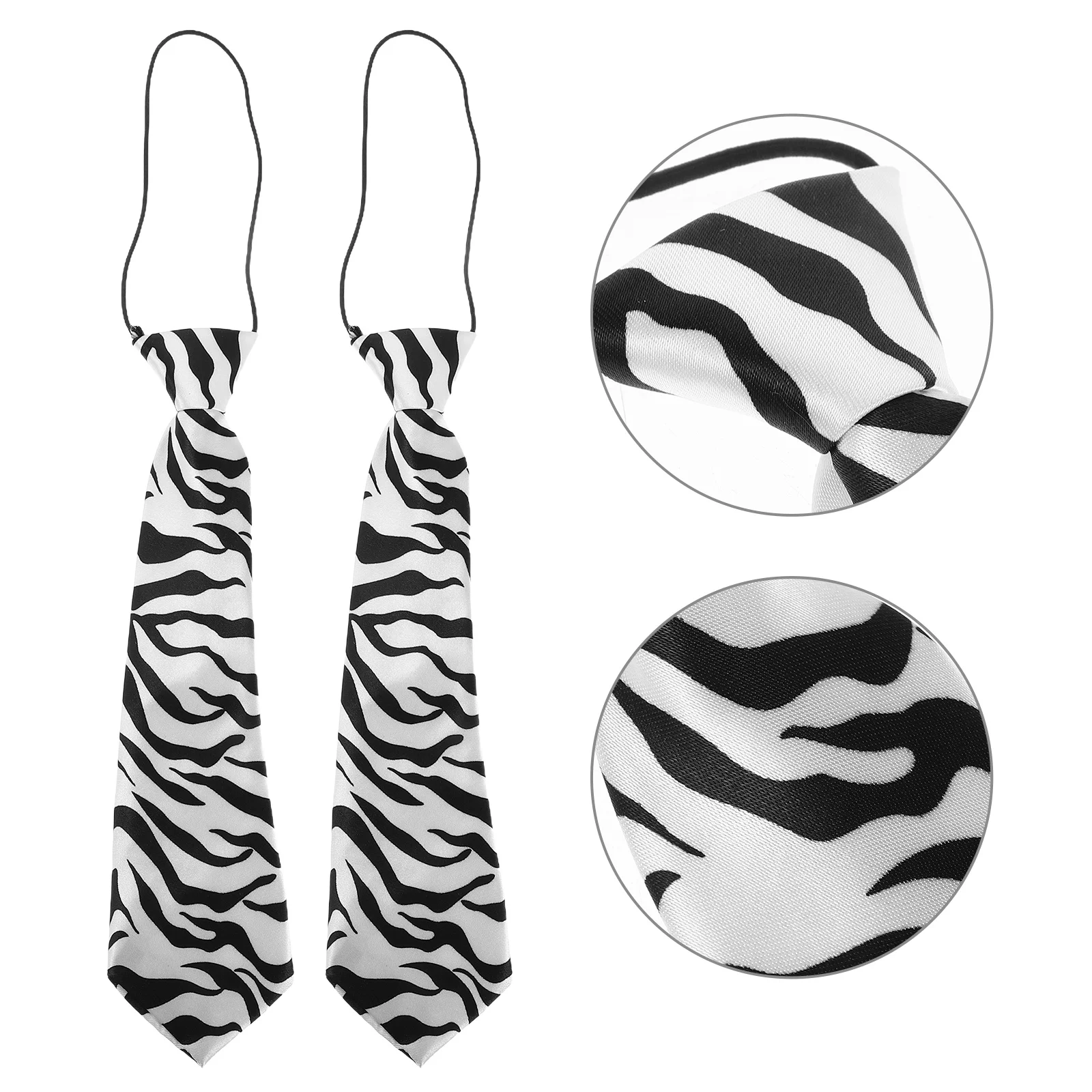 

4Pcs Kids Student Neck Ties Korean Print Elastic Neck Strap for School Uniform Daily Wear Stage Events