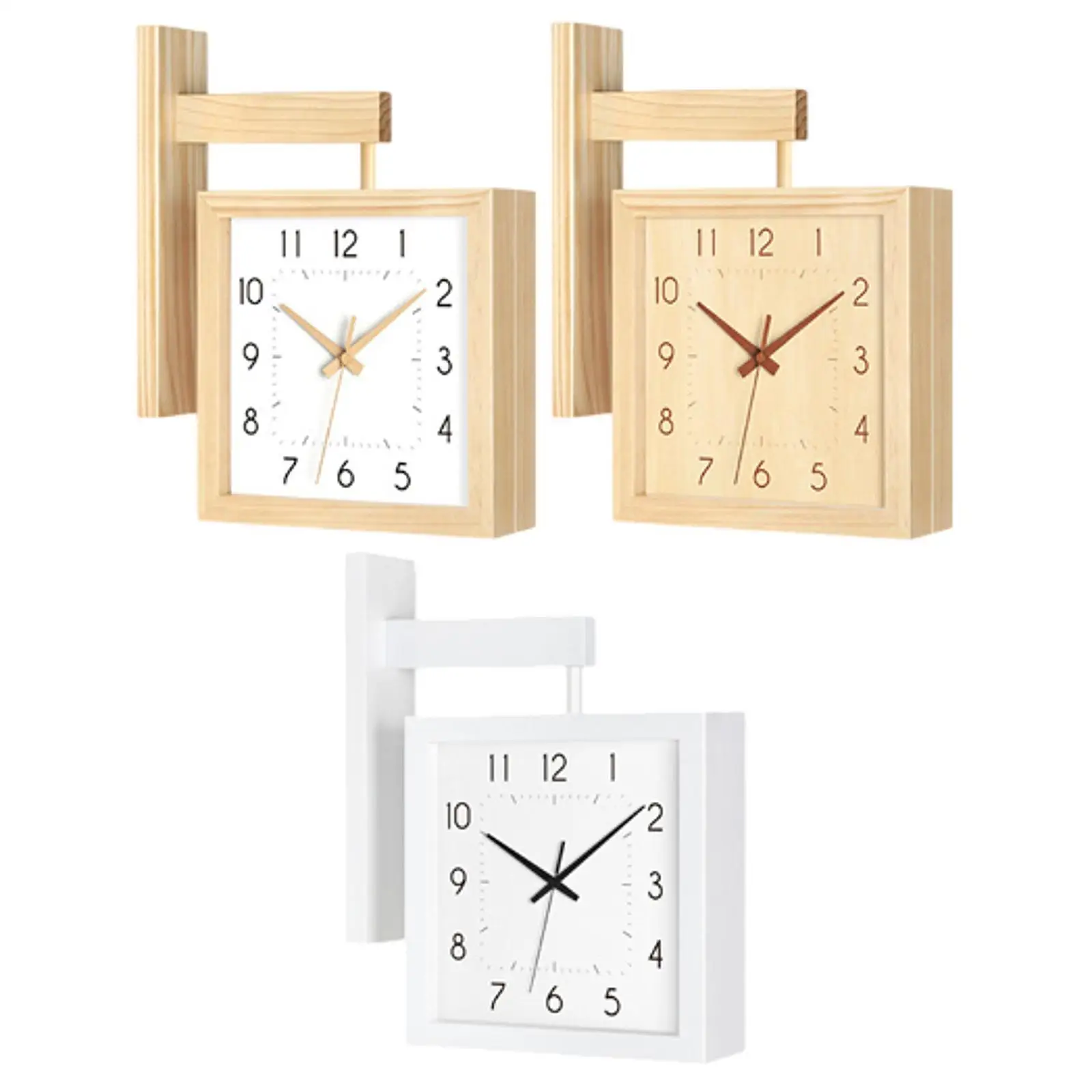 Double Sided Corner Wall Clock Household Silent for Restaurant Hotel Bedroom