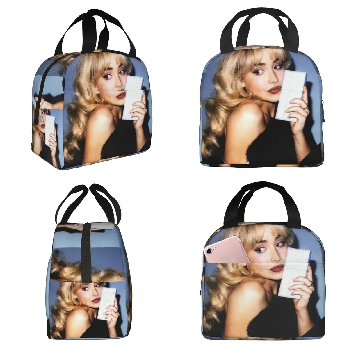 Sabrina Carpenter Eras Tour Isolierte Lunchtasche für Damen, Büro-Kühltasche, Thermo-Lebensmittelbox, auslaufsichere Lunchboxen, Behälter
