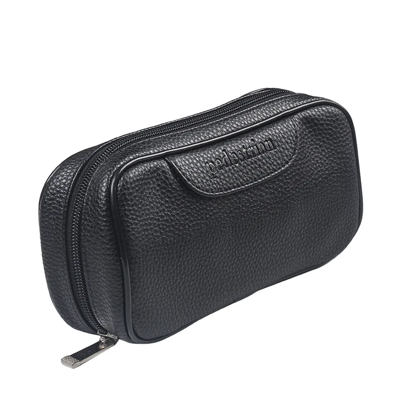 Tabakstasche, Pfeifentasche mit Tasche, PU-Leder, Reiseetui, Aufbewahrung für zwei Pfeifen, Feuerzeug, Raucherzubehör, Geschenk für Männer – Detail 6