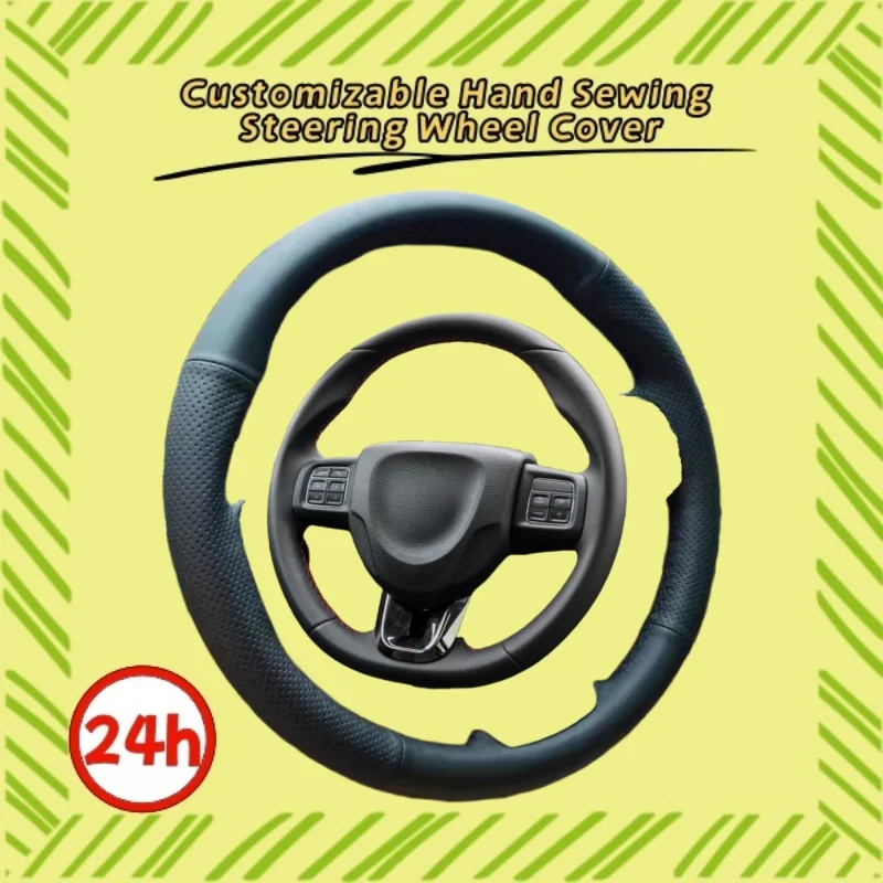 

Genuine Leather Protect The Original From Wear And Tear Steering Wheel Cover For Fiat Punto Bravo Linea Qubo Doblo Interior