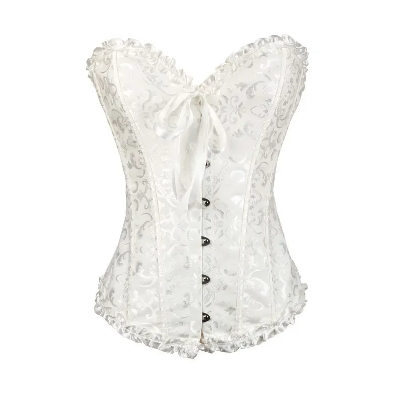 ผู้หญิงเซ็กซี่ Bustier Lace Up Corset Top Corset Boned เอวเทรนเนอร์ชุดชั้นใน Overbust Corsets Body Shaper Plus ขนาด 819