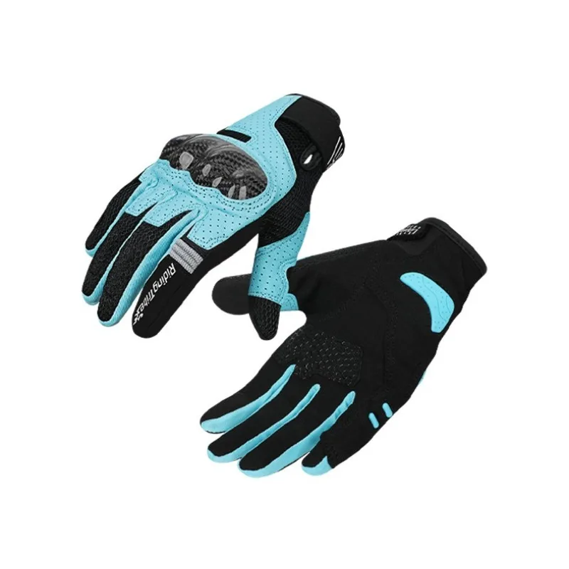 

Leather Touch Screen Motorcycle Gloves Summer Leather Gloves Carbon Fiber Protective Shell Riding Gloves Summer Equipment