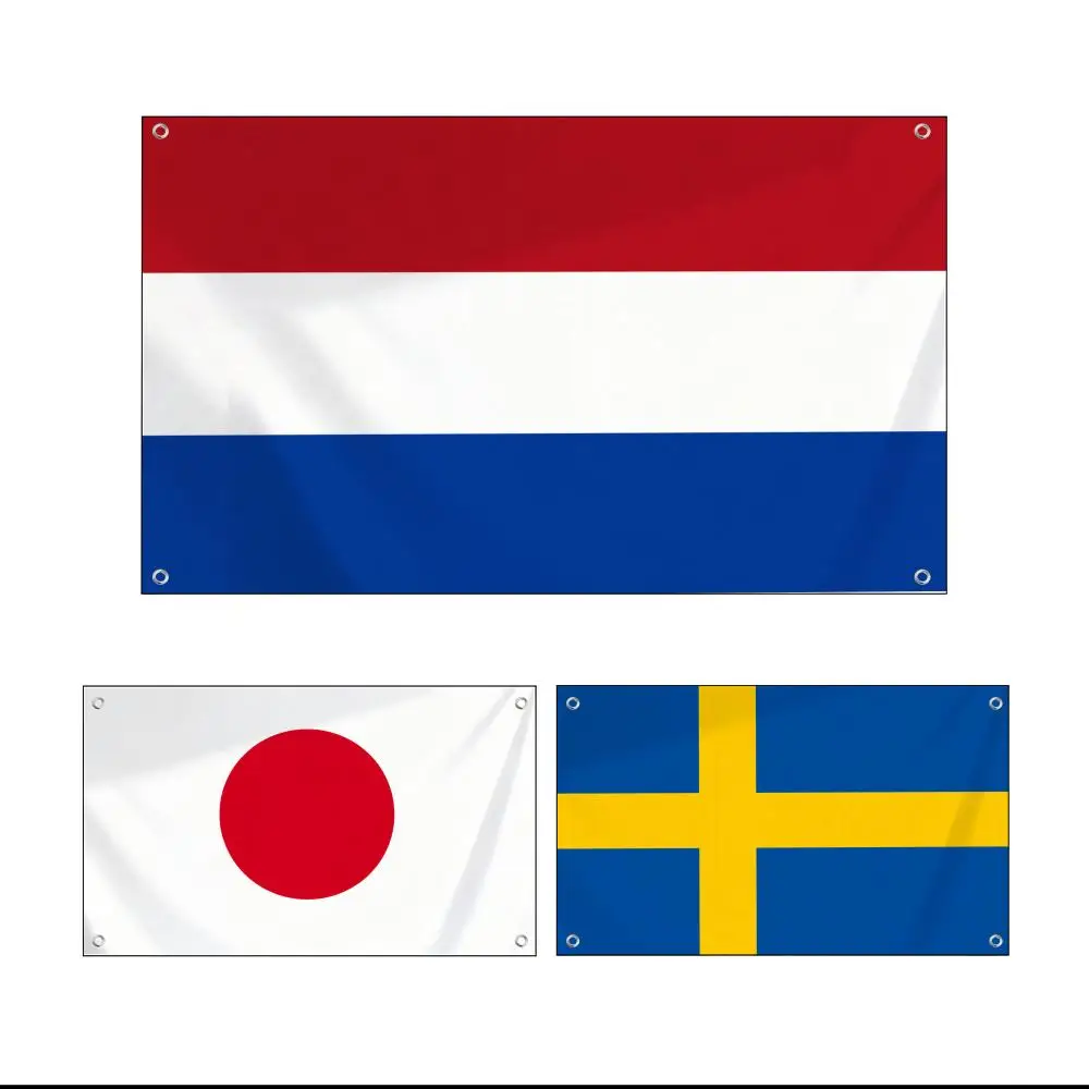 Netherlands Japan Sweden Flag Flags Fade-Resistant Fabric Garden Flag | Outdoor Hanging Sign for Shop Home