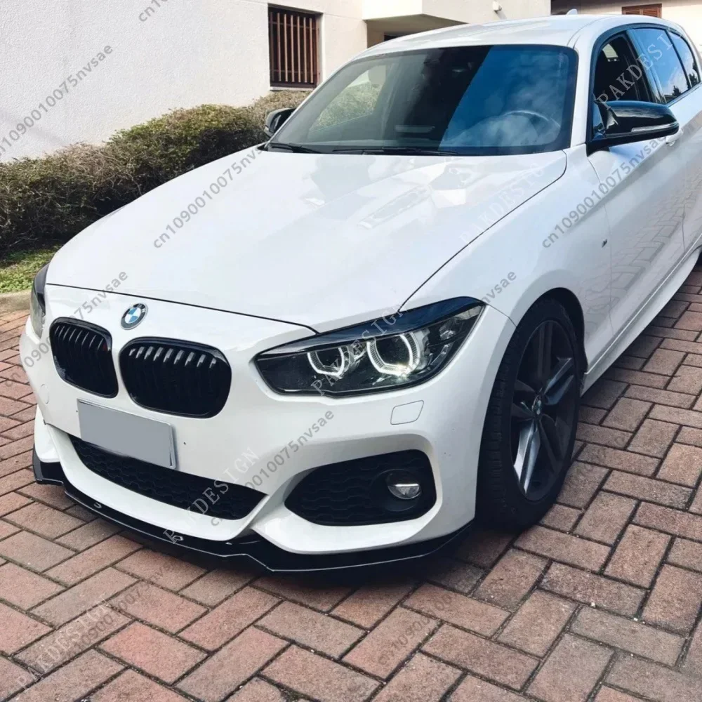 BMW 1 시리즈 F20 F21 2015-2019 LCI 116i 118i 120i M135 M140i M팩 스타일용 자동차 프론트 범퍼 립 스포일러 스플리터 바디킷 ABS 썸네일 6
