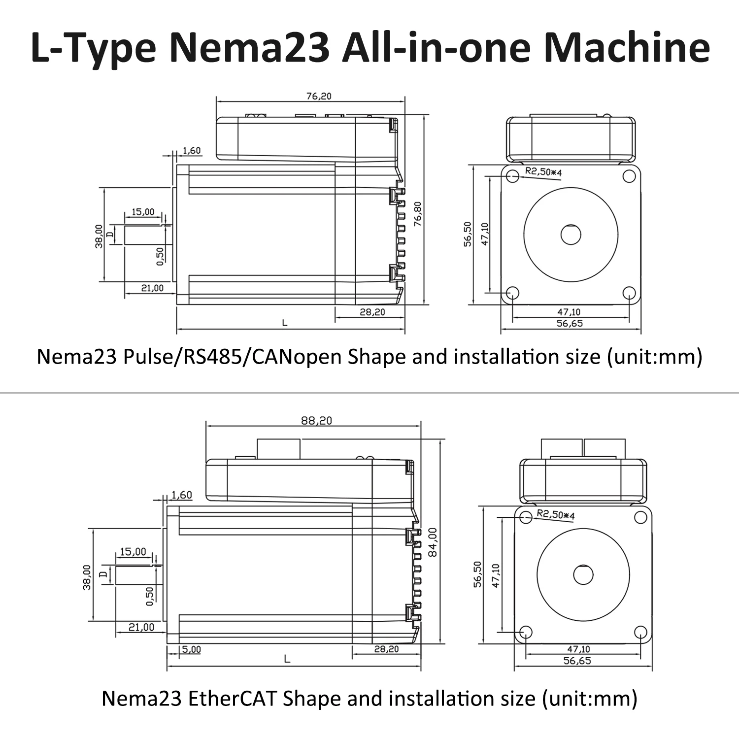 Lichuan 1/2/3N.m Integrated Stepping Motor 36V 4A 1000PPR 2Phase Nema23 Closed Loop Stepper Motors Driver for Automated Machine