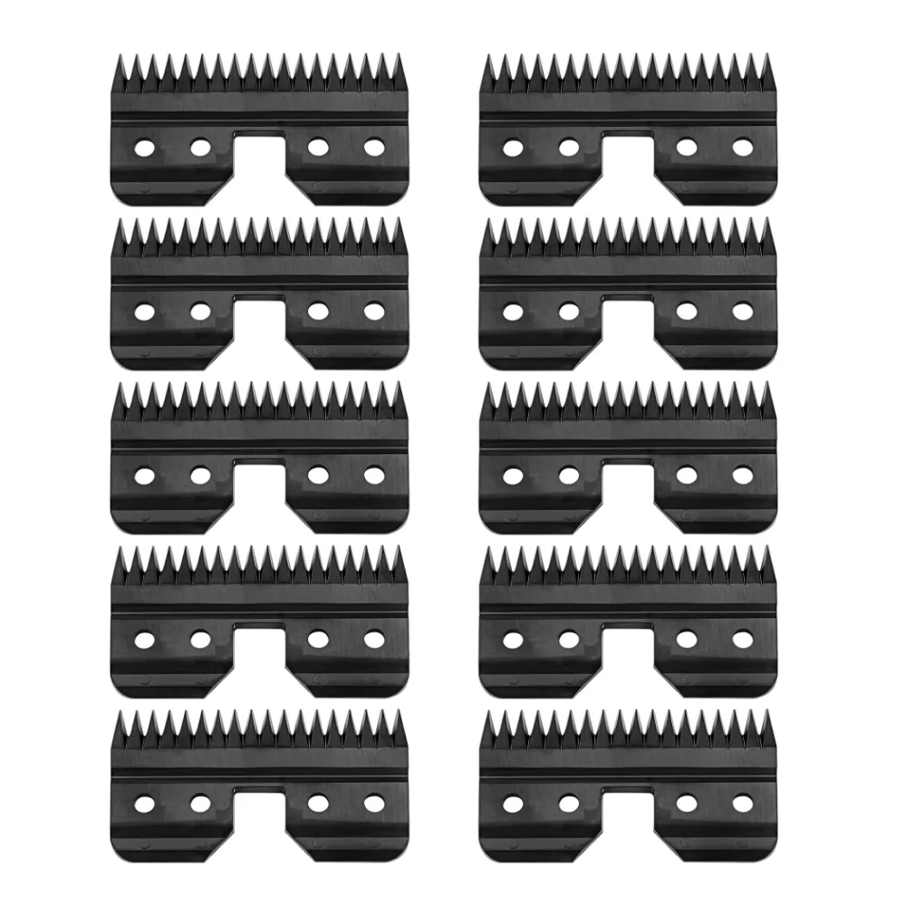 10pcs Black Fast Feed Ceramic Blades Replacement Blades for Oster Fast Feed Clipper A5 Grooming Clippers Movable Blade