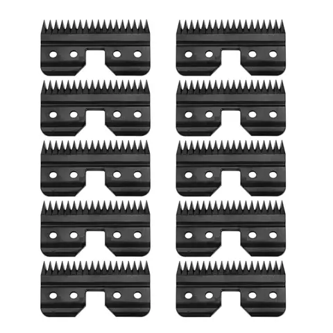 10pcs Black Fast Feed Ceramic Blades Replacement Blades for Oster Fast Feed Clipper A5 Grooming Clippers Movable Blade